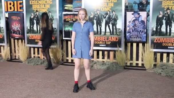 Molly Quinn Los Angeles Premiere Zombieland Double Tap Held Regency — Vídeos de Stock