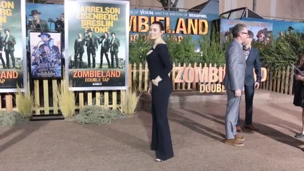 Nick Simmons Sophie Simmons Los Angeles Premiere Zombieland Double Tap — Stok video