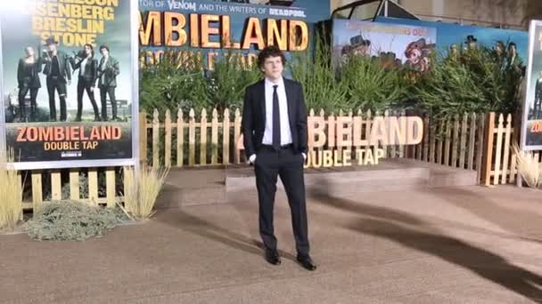 Jesse Eisenberg Los Angeles Premiere Zombieland Double Tap Held Regency — Vídeos de Stock