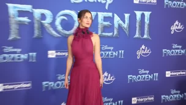 Rachel Matthews Estreia Mundial Frozen Disney Realizada Dolby Theatre Hollywood — Vídeo de Stock