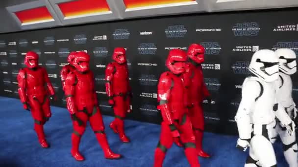 Sith Troopers Stormtroopers World Premiere Disney Star Wars Rise Skywalker — Stok video