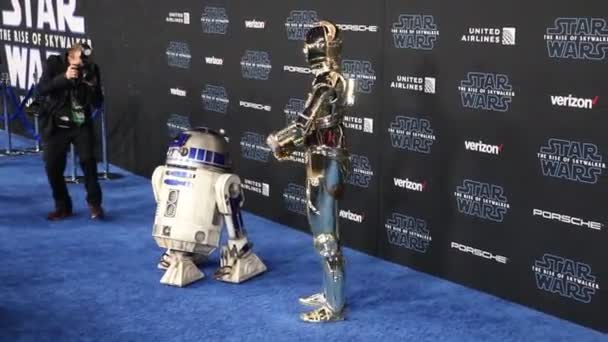 Cpo World Premiere Disney Star Wars Rise Skywalker Held Dolby — Stockvideo