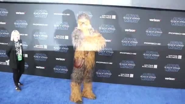 Chewbacca World Premiere Disney Star Wars Rise Skywalker Held Dolby — Stock video