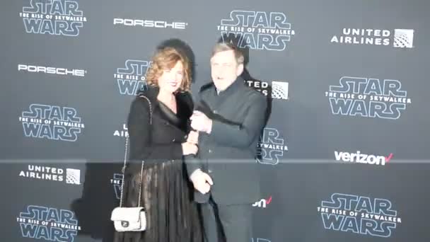 Mark Hamill Marilou York Світовій Прем Єрі Disney Star Wars — стокове відео