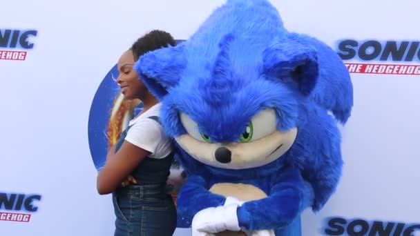 Tika Sumpter Family Day Event Sonic Hedgehog Held Paramount Theatre — Video Stock