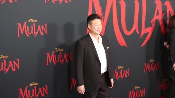 Tzi Estreno Mundial Mulan Disney Celebrado Dolby Theatre Hollywood Marzo — Vídeo de stock