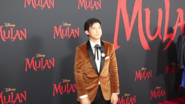 Jimmy Wong Światowej Premierze Disneya Mulan Który Odbył Się Dolby — Wideo stockowe