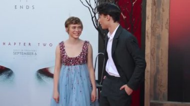 Sophia Lillis and Wyatt Oleff at the Los Angeles premiere of 'It Chapter Two' held at the Regency Village Theatre in Westwood, USA on August 26, 2019.