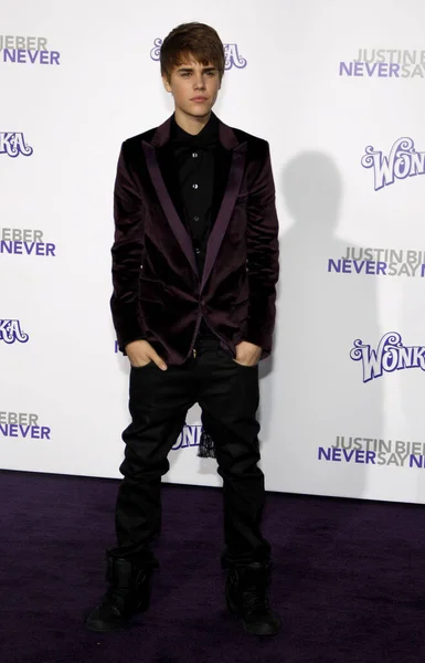 Justin Bieber Estreno Los Ángeles Justin Bieber Never Say Never — Foto de Stock