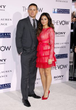 Channing Tatum and Jenna Dewan at the Los Angeles premiere of 'The Vow' held at the Grauman's Chinese Theatre in Hollywood on February 6, 2012.  clipart