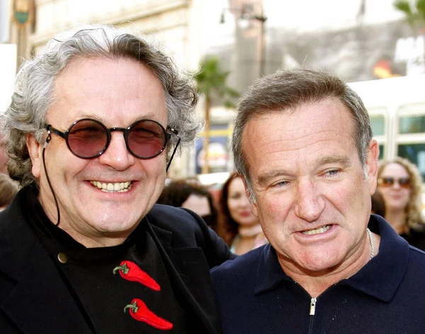 Režisér George Miller Robin Williams Světové Premiéře Happy Feet Konané — Stock fotografie