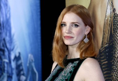 Jessica Chastain, 11 Nisan 2016 'da ABD' nin Westwood kentindeki Regency Village Theatre 'da düzenlenen' Avcı: Kış Savaşı 'nın Los Angeles galasında.