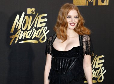9 Nisan 2016 yılında Warner Bros. Studios Burbank, ABD Jessica Chastain 2016 Mtv Film Ödülleri'nde düzenlenen.