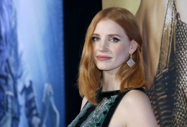 Jessica Chastain, 11 Nisan 2016 'da ABD' nin Westwood kentindeki Regency Village Theatre 'da düzenlenen' Avcı: Kış Savaşı 'nın Los Angeles galasında.