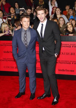 Luke Hemsworth and Liam Hemsworth at the Los Angeles premiere of 'The Hunger Games: Catching Fire' held at the Nokia Theatre L.A. Live in Los Angeles, USA on November 18, 2013.