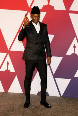 24 Şubat 2019 Hollywood ve Highland Los Angeles, ABD Mahershala Ali 91 yıllık Akademi Ödülleri - Kazananlar Oda düzenlenen.