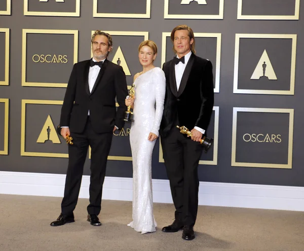 Joaquin Phoenix Renee Zellweger Brad Pitt Церемонії Вручення Премії Оскар — стокове фото