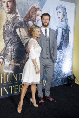 Chris Hemsworth and Elsa Pataky at the Los Angeles premiere of 'The Huntsman: Winter's War' held at the Regency Village Theatre in Westwood, USA on April 11, 2016.