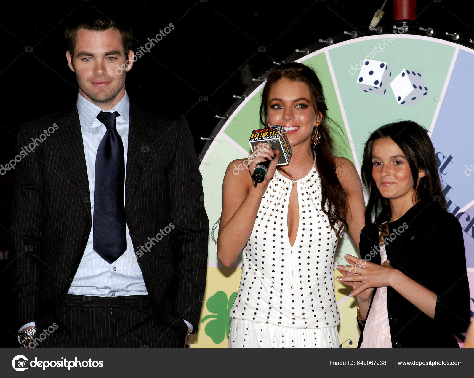 Chris Pine Lindsay Lohan Ali Lohan Los Angeles Premiere Just —  redaktionellt stockfoto © PopularImages #642067238, image size:1600x1275