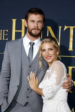 Chris Hemsworth and Elsa Pataky at the Los Angeles premiere of 'The Huntsman: Winter's War' held at the Regency Village Theatre in Westwood, USA on April 11, 2016.