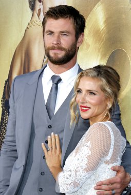 Chris Hemsworth and Elsa Pataky at the Los Angeles premiere of 'The Huntsman: Winter's War' held at the Regency Village Theatre in Westwood, USA on April 11, 2016.