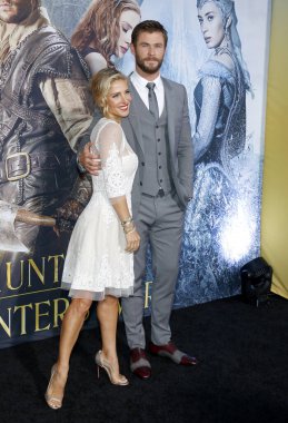 Chris Hemsworth and Elsa Pataky at the Los Angeles premiere of 'The Huntsman: Winter's War' held at the Regency Village Theatre in Westwood, USA on April 11, 2016.