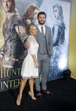 Chris Hemsworth and Elsa Pataky at the Los Angeles premiere of 'The Huntsman: Winter's War' held at the Regency Village Theatre in Westwood, USA on April 11, 2016.