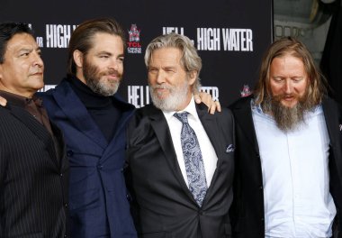 Gil Birmingham, Chris Pine, David Mackenzie and Jeff Bridges at Jeff Bridges Hand And Footprint Ceremony held at the TCL Chinese Theatre IMAX in Hollywood, USA on January 6, 2017.