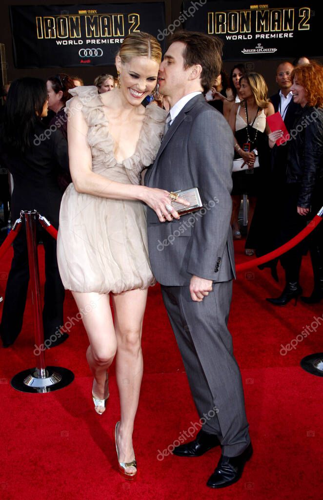 Leslie Bibb And Sam Rockwell At The Los Angeles Premiere Of Iron Man 2 Held At The El Capitan