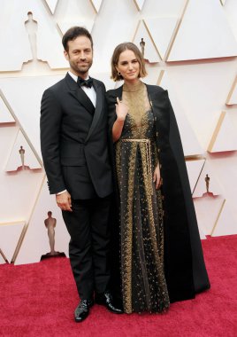 Benjamin Millepied ve Natalie Portman, 9 Şubat 2020 'de Hollywood Dolby Tiyatrosu' nda düzenlenen 92. Akademi Ödülleri 'nde.
