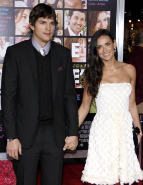 Ashton Kutcher and Demi Moore at the Los Angeles premiere of 'Valentine's Day' held at the Grauman's Chinese Theater in Hollywood on February 8, 2010.