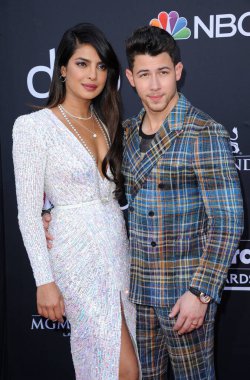 Priyanka Chopra ve Nick Jonas, 1 Mayıs 2019 tarihinde Abd'nin Las Vegas kentinde ki Mgm Grand Garden Arena'da düzenlenen 2019 Billboard Müzik Ödülleri'nde.