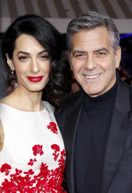 George Clooney and Amal Clooney at the World premiere of 'Hail, Caesar!' held at the Regency Village Theatre in Westwood, USA on February 1, 2016.