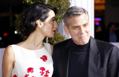 George Clooney and Amal Clooney at the World premiere of 'Hail, Caesar!' held at the Regency Village Theatre in Westwood, USA on February 1, 2016.