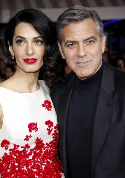 George Clooney Amal Clooney World Premiere Hail Caesar Held Regency — Stockfoto