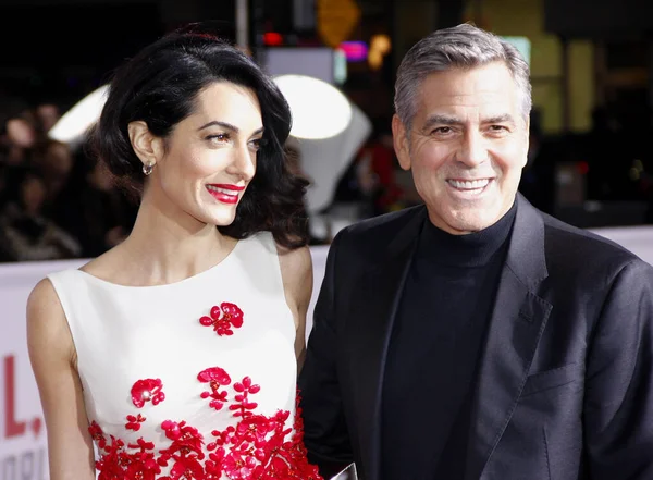 George Clooney Amal Clooney World Premiere Hail Caesar Held Regency — Stok fotoğraf