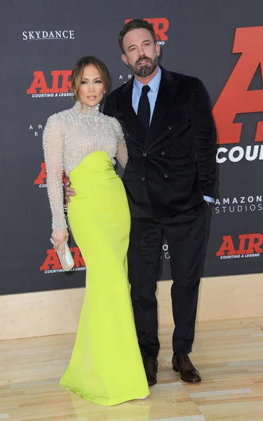 stock image Jennifer Lopez and Ben Affleck at the Amazon Studios' World premiere of 'AIR' held at the Regency Village Theatre in Westwood, USA on March 27, 2023.