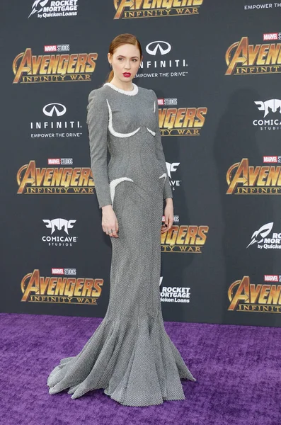 Karen Gillan Première Van Disney Marvel Avengers Infinity War Werd — Stockfoto
