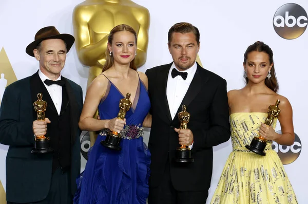 Mark Rylance Brie Larson Leonardo Dicaprio Dan Alicia Vikander Academy — Stok Foto