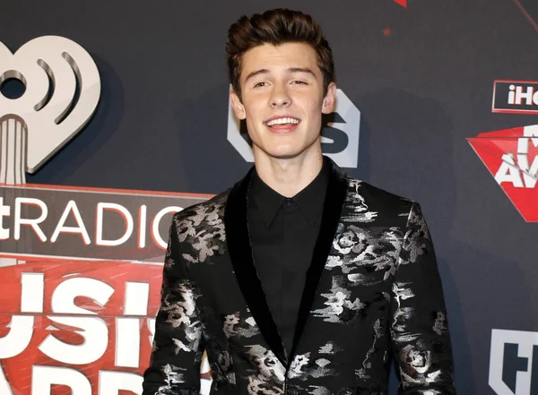 Shawn Mendes Церемонії Нагородження 2017 Iheartradio Music Awards Відбулася Форумі — стокове фото