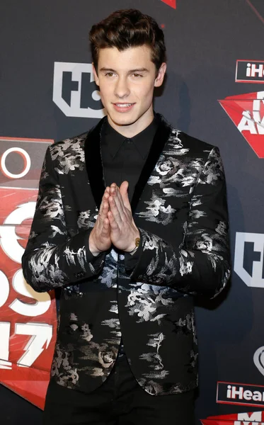 Shawn Mendes Церемонії Нагородження 2017 Iheartradio Music Awards Відбулася Форумі — стокове фото