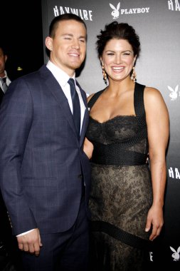 Channing Tatum ve Gina Carano, 5 Ocak 2012 'de ABD' nin Hollywood kentindeki DGA Tiyatrosu 'nda düzenlenen' Haywire 'ın Los Angeles galasında.