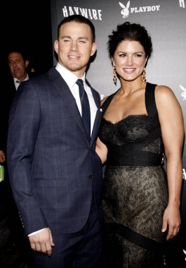 Channing Tatum ve Gina Carano, 5 Ocak 2012 'de ABD' nin Hollywood kentindeki DGA Tiyatrosu 'nda düzenlenen' Haywire 'ın Los Angeles galasında.