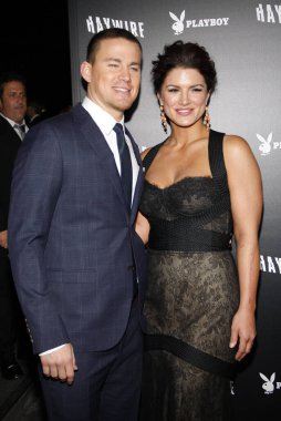 Channing Tatum ve Gina Carano, 5 Ocak 2012 'de ABD' nin Hollywood kentindeki DGA Tiyatrosu 'nda düzenlenen' Haywire 'ın Los Angeles galasında.