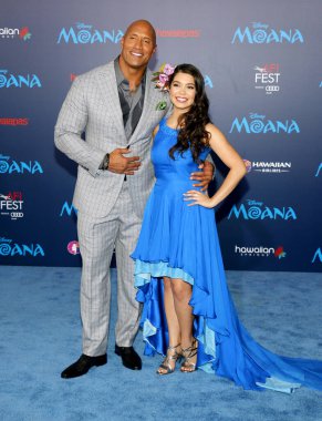 Dwayne Johnson ve Auli l Cravalho, 14 Kasım 2016 'da ABD' nin Hollywood kentindeki El Capitan Tiyatrosu 'nda düzenlenen AFI FEST 2016 galasında.