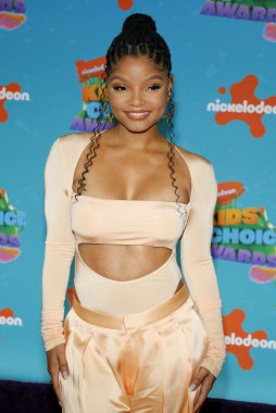 Halle Bailey at the Nickelodeon Kids' Choice Awards 2023 held at the Microsoft Theater in Los Angeles, USA on March 4, 2023.