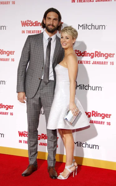 stock image Ryan Sweeting and Kaley Cuoco at the Los Angeles premiere of 'The Wedding Ringer' held at the TCL Chinese Theater in Hollywood, USA on January 6, 2015.