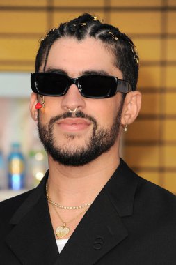 Bad Bunny at the Los Angeles premiere of 'Bullet Train' held at the Regency Village Theatre in Westwood, USA on August 1, 2022.
