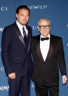 Leonardo DiCaprio ve Martin Scorsese LACMA 2013 Sanat + Film Galasında Martin Scorsese ve David Hockney 2 Kasım 2013 tarihinde Los Angeles, ABD 'de LACMA' da gerçekleştirildi..