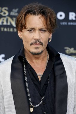 Johnny Depp at the U.S. premiere of 'Pirates Of The Caribbean: Dead Men Tell No Tales' held at the Dolby Theatre in Hollywood, USA on May 18, 2017.